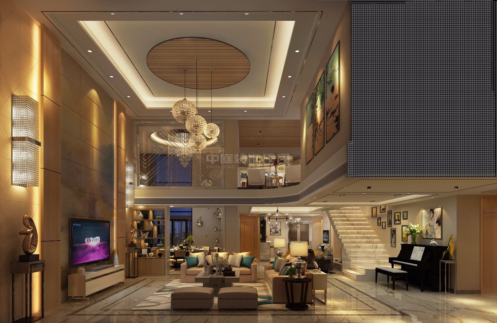 紫瀾公館250m&sup2;現(xiàn)代裝修案例